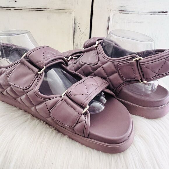 CALIA by Carrie Underwood Quilted Puffer Chunky Sandals in Hazy Plum - Size 9 - Picture 4 of 8